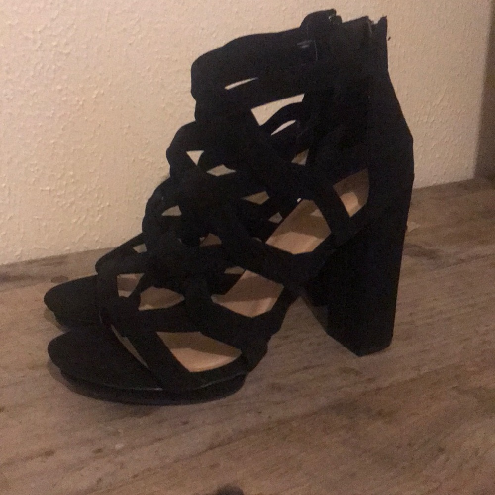 Black high heel shoes